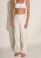 Thea Pant in Raw Silk, Cream