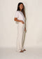 Thea Pant in Raw Silk, Cream