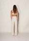 Thea Pant in Raw Silk, Cream