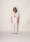 Freja Trouser in Raw Silk, Cream