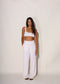 Freja Trouser in Raw Silk, Cream
