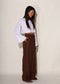 Freja Trouser in Raw Silk, Cacao