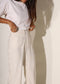 Thea Pant in Raw Silk, Cream