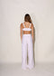 Freja Trouser in Raw Silk, Cream