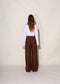 Freja Trouser in Raw Silk, Cacao